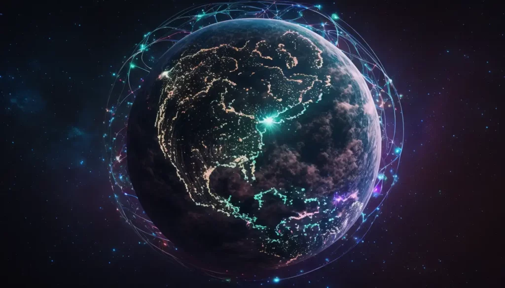 Terra conectada através de soluções de marketing