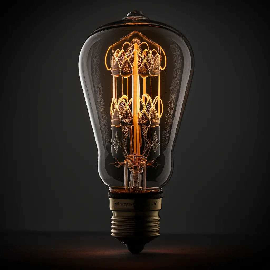 Lâmpada de filamento vintage representando ideias de soluções em marketing